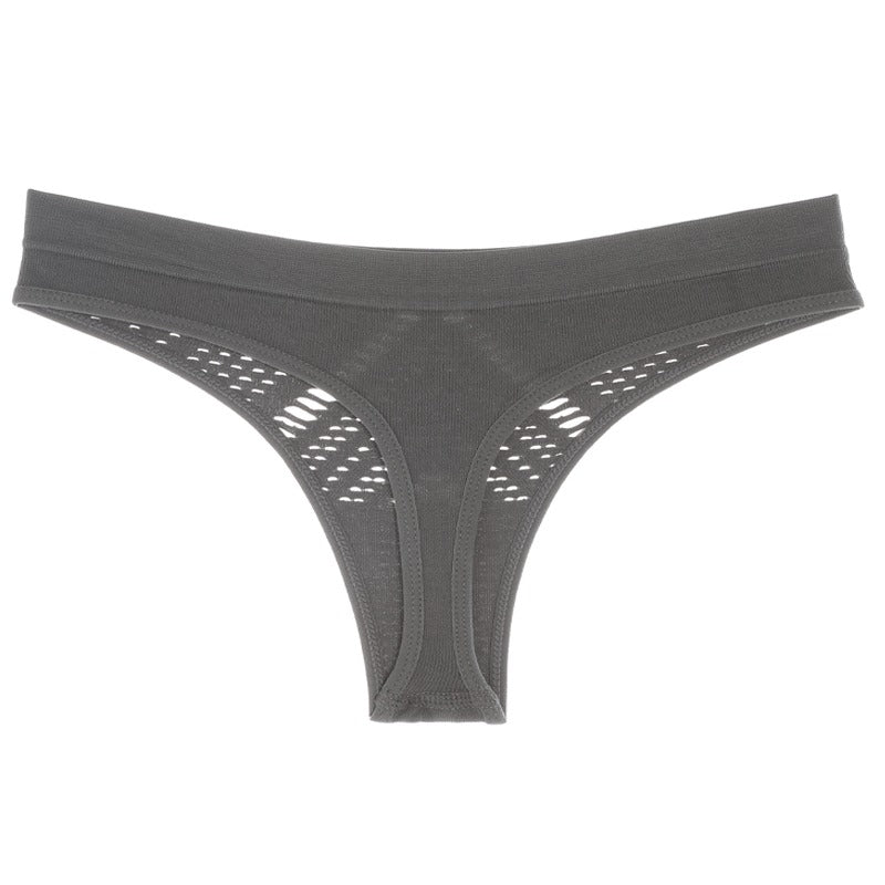 Hollow Out Mesh Thong For Women