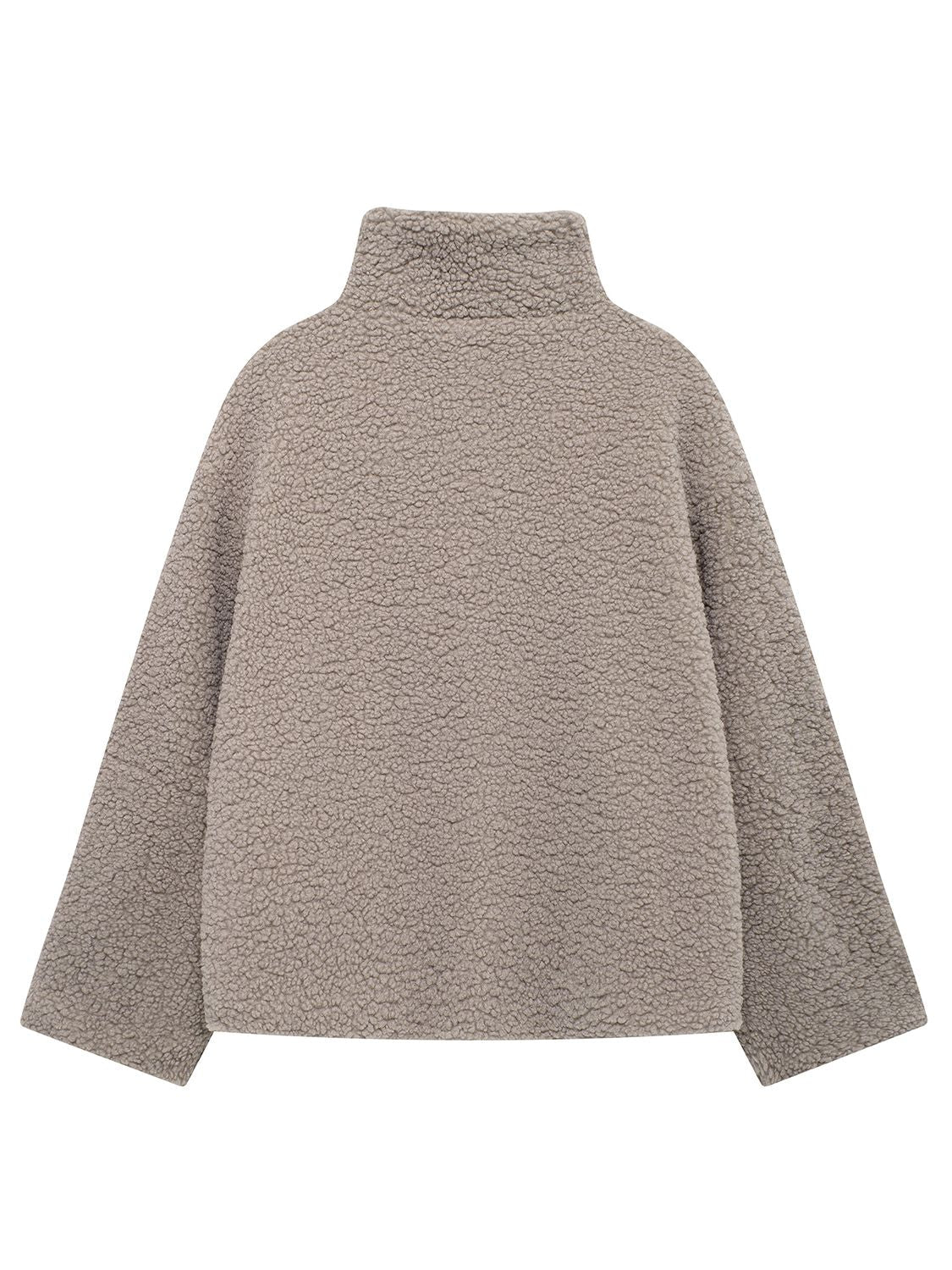 Plüschjacke mit Rollkragen und langen Ärmeln und Reißverschluss