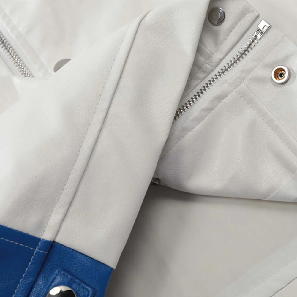Chaqueta retro de cuello alto para motociclista de calle