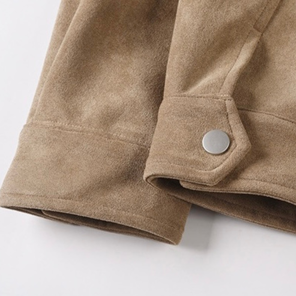 Chaqueta de terciopelo con cremallera engrosada de piel de ciervo