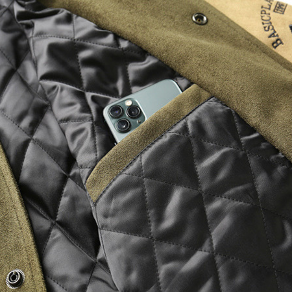 Chaqueta de béisbol de terciopelo de piel de ciervo