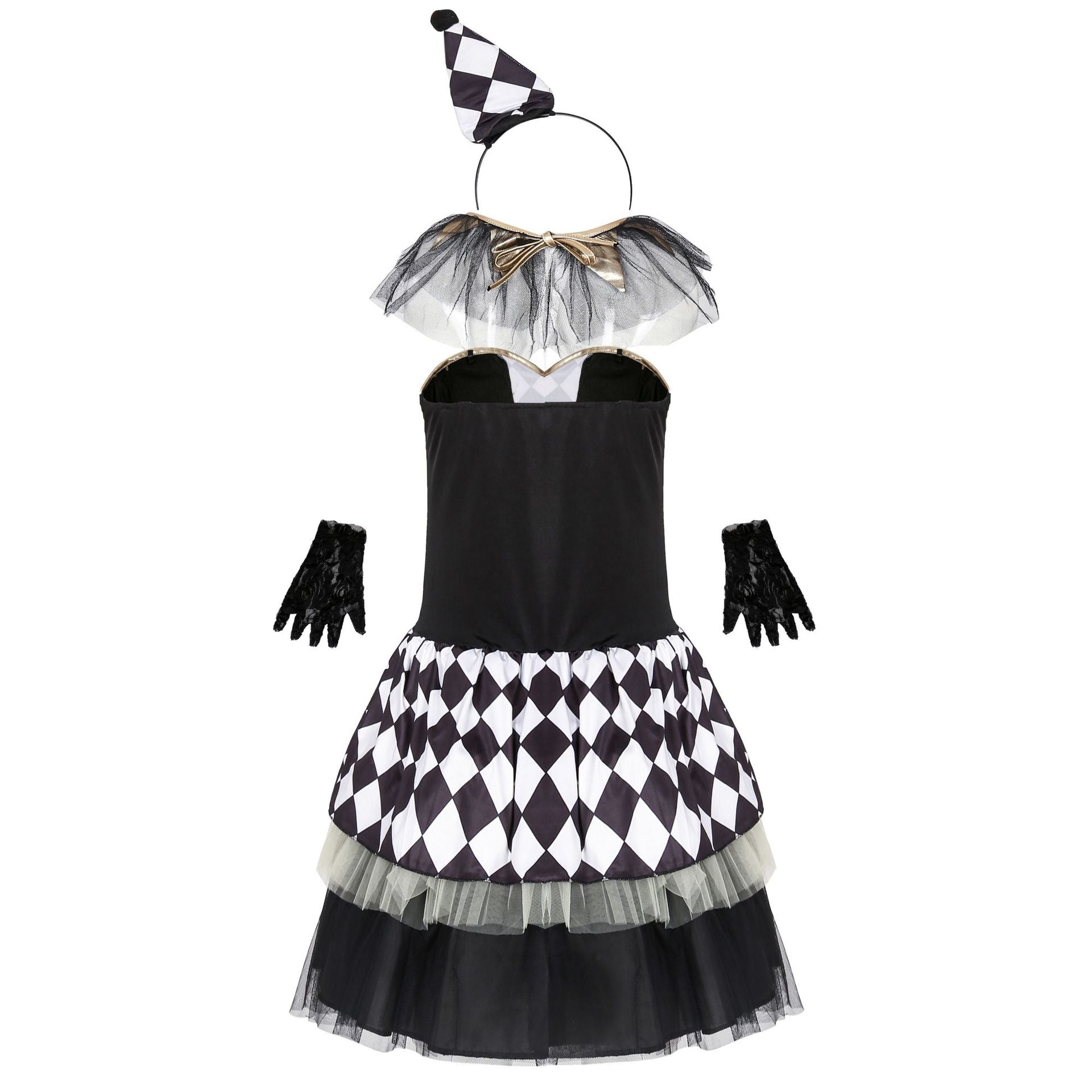 Halloween Clown Costume Black and White Dress