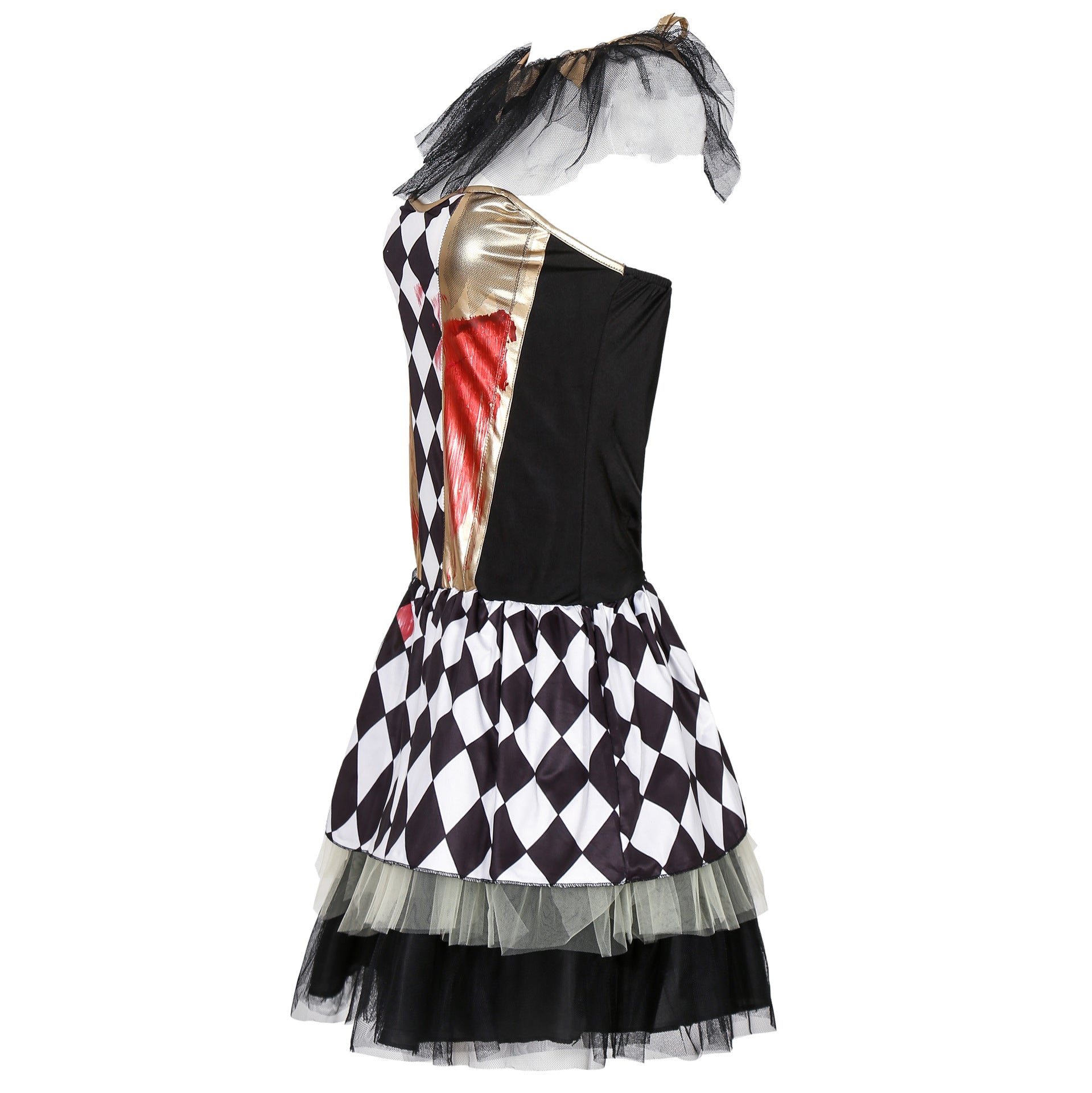 Halloween Clown Costume Black and White Dress