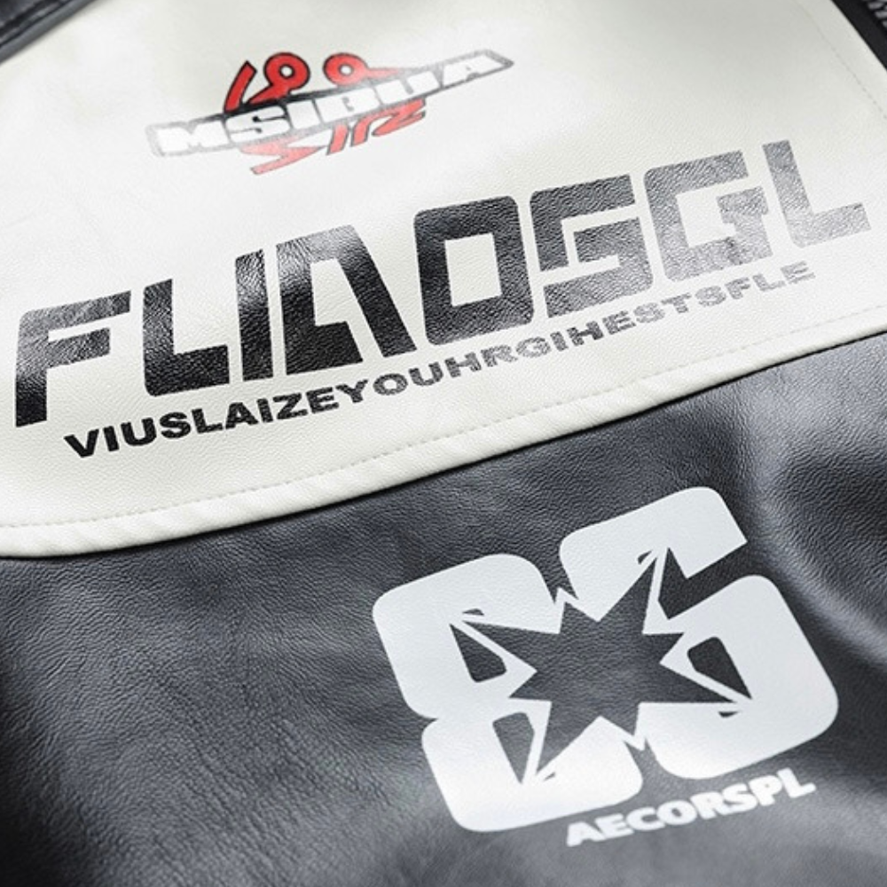 Chaqueta de PU de carreras americana