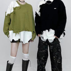 Patchwork Brushed Sweater