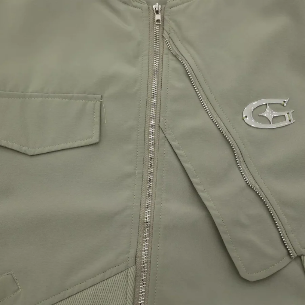 Chaqueta vintage con bolsillos irregulares