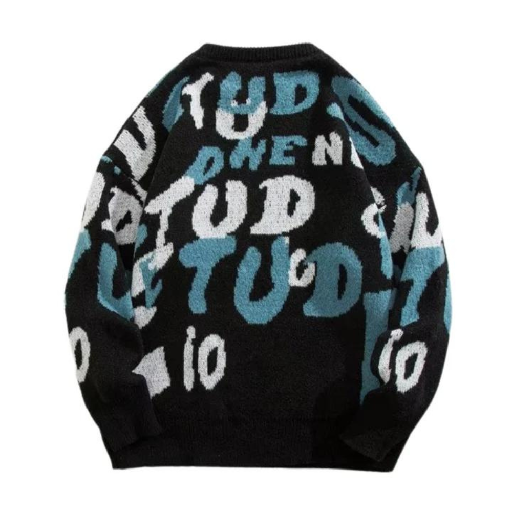 Vintage Letters Bear Knited Sweater