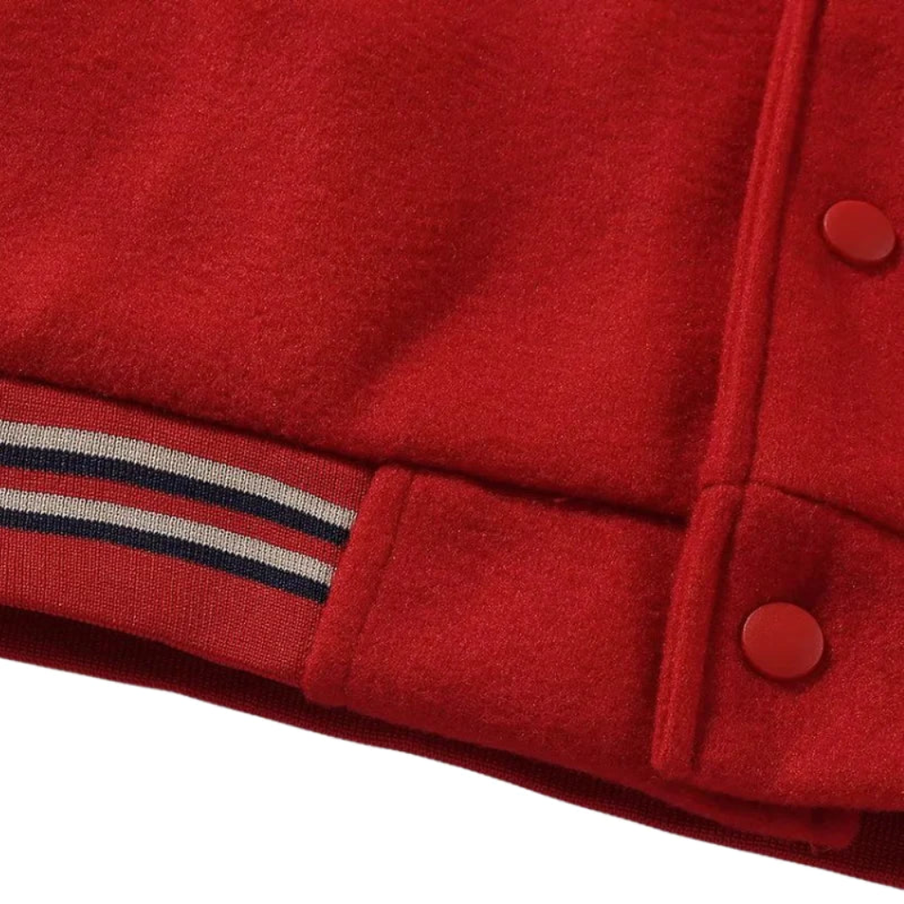 Chaqueta universitaria vintage con costuras en contraste
