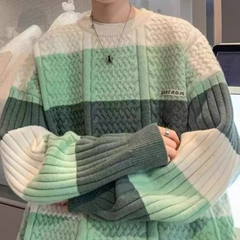 Stitching stripes trendy fashion"Sweater