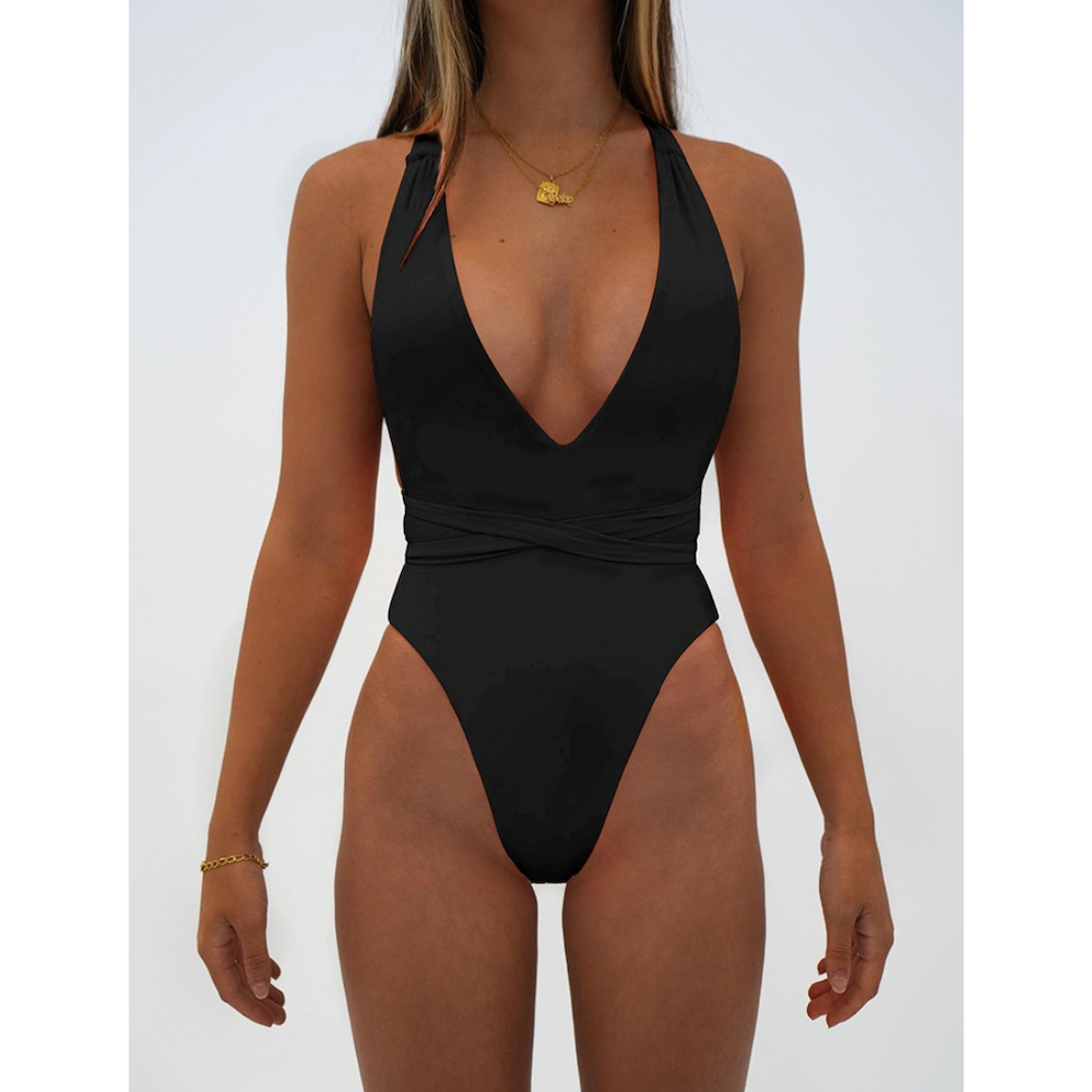 Deep V One Piece Swimsuit