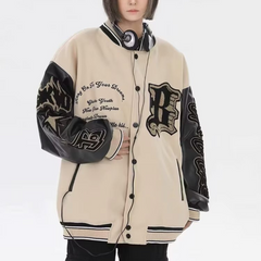 Chaqueta de béisbol con llamas creativas
