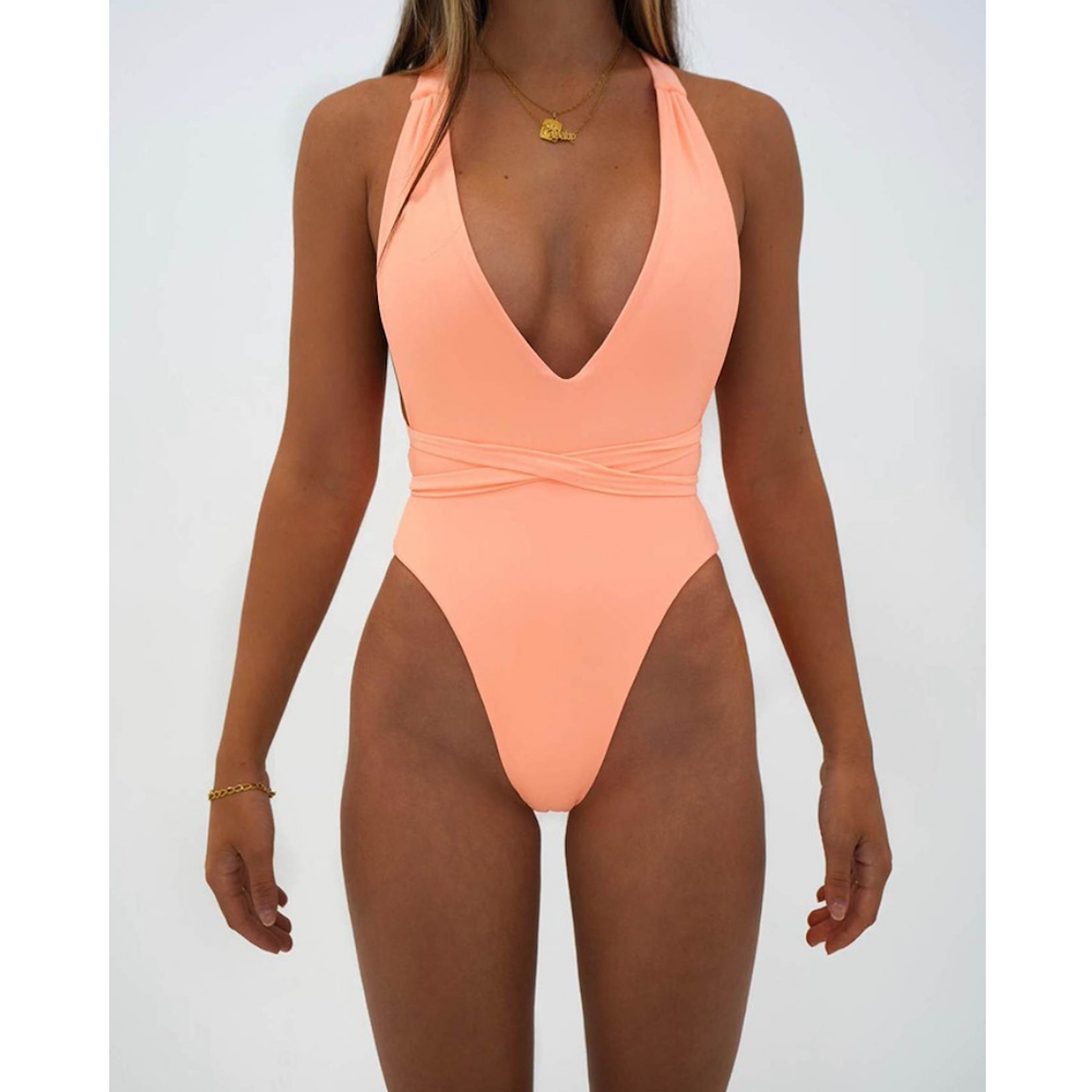 Deep V One Piece Swimsuit