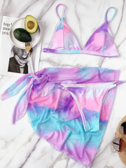 Tie Dye Multicolor 3 Piece Bikini