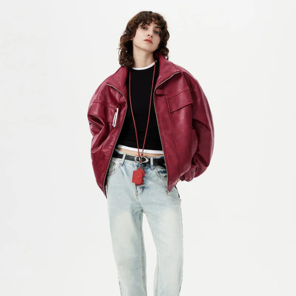 Chaqueta de cuero para dama