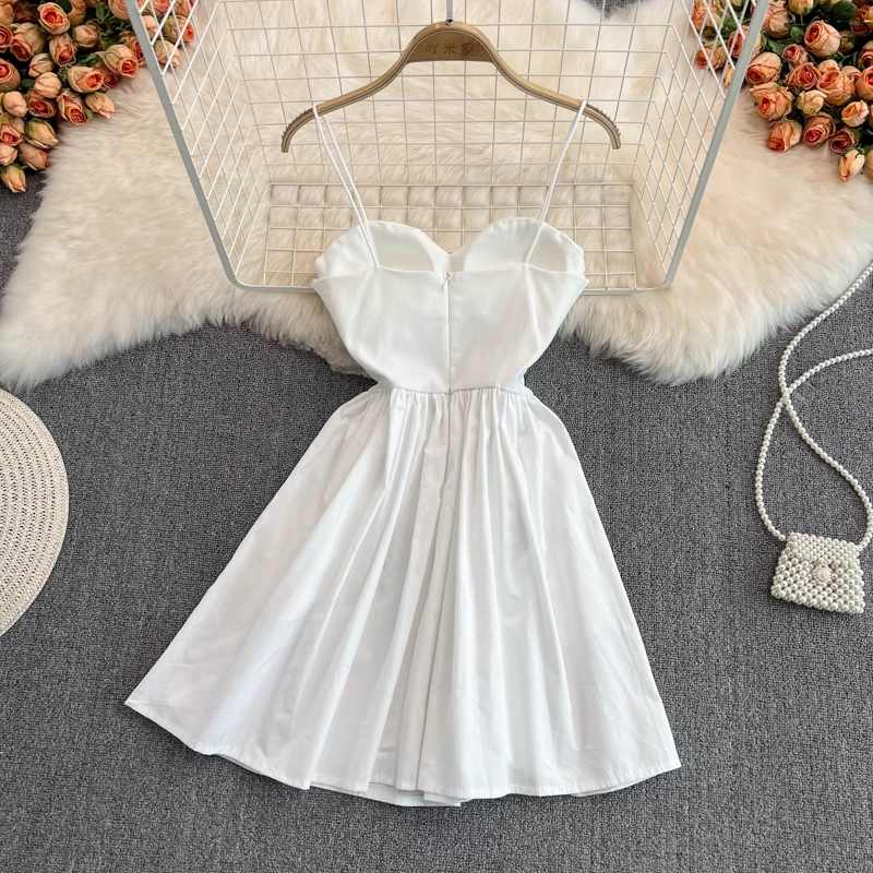 Vestido mini blanco corte A