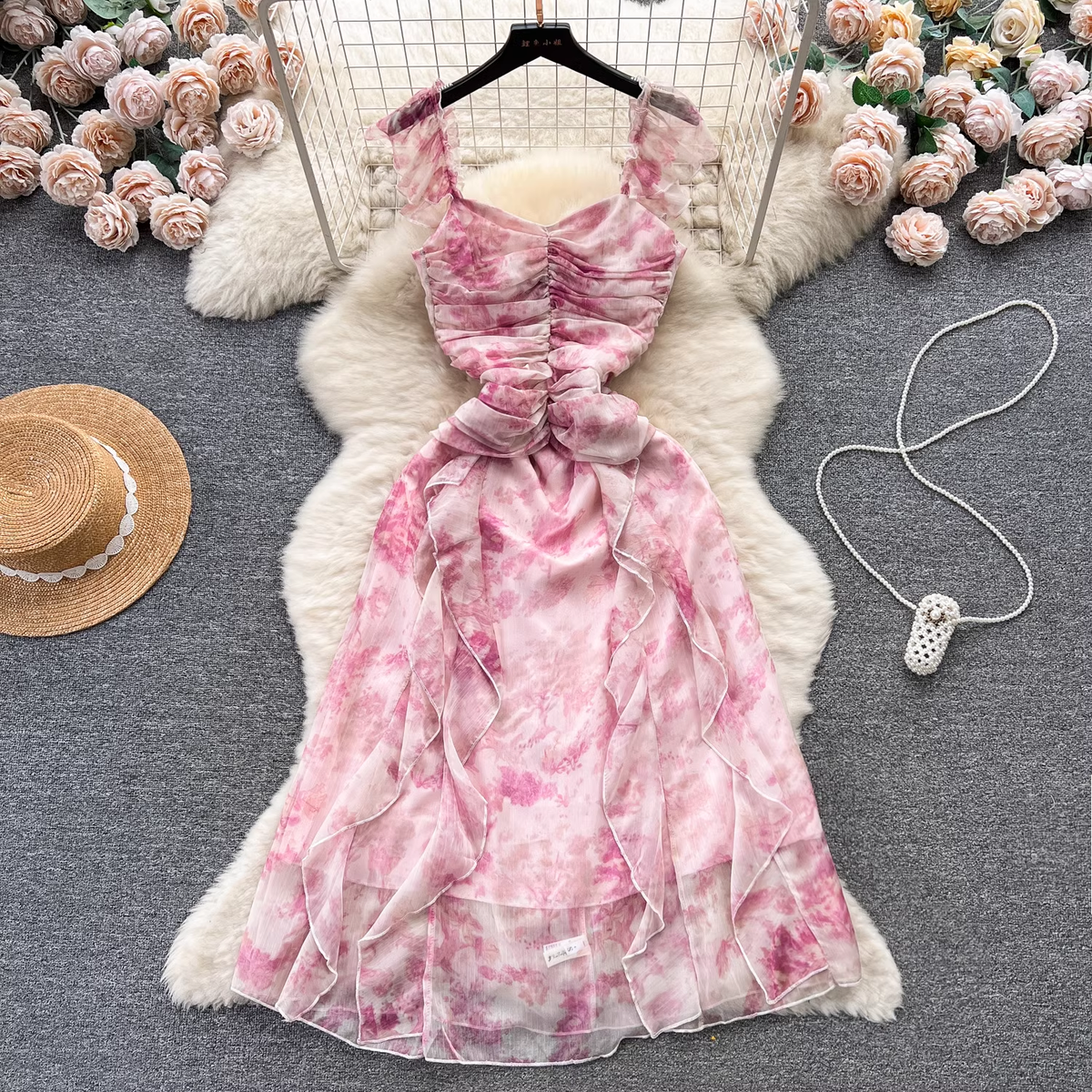 French retro floral dress