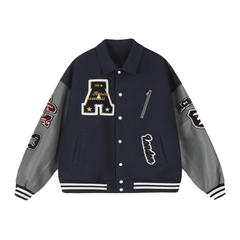 Chaqueta con letras bordadas estilo vintage americano