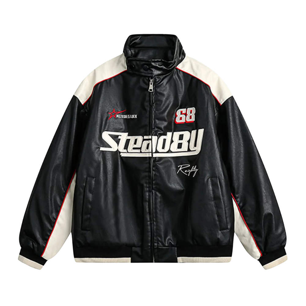Chaqueta de moto en contraste