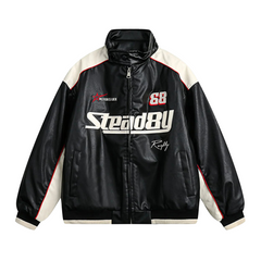Chaqueta de moto en contraste