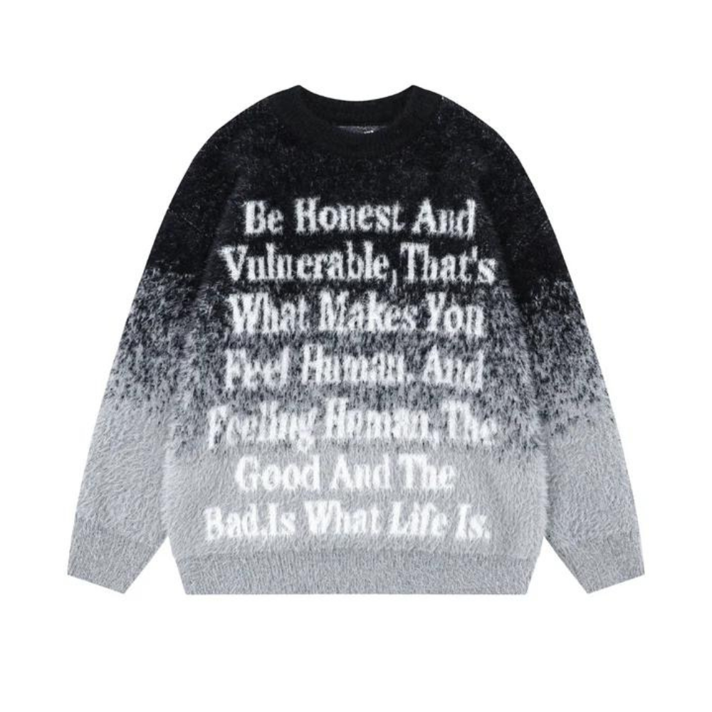 Suéter de jacquard con letras degradadas de High Street