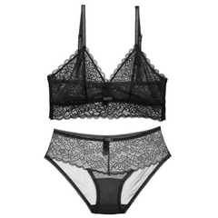 Ultrathin Lace Embroidery Push Up Lingerie Set