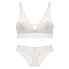 Jacquard Lace Push Up Bra And Panty Set