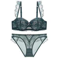 Embroidery Lace Push-Up Lingerie Set