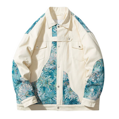 Chaqueta con patrón de bordado japonés