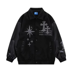 Chaqueta vintage con bordados de cruz