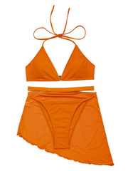 Conjunto de bikini de tres piezas liso