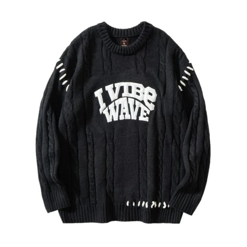 Suéter torcido con letras bordadas de High Street