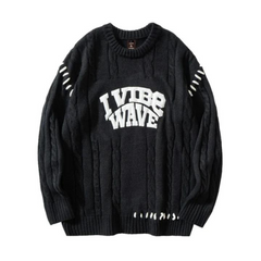 Suéter torcido con letras bordadas de High Street