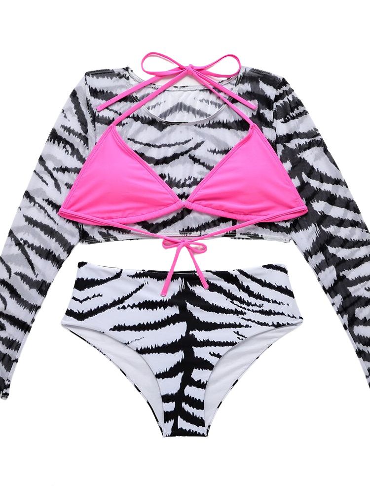 Conjunto de bikini de manga larga