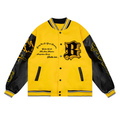 Chaqueta de béisbol con llamas creativas