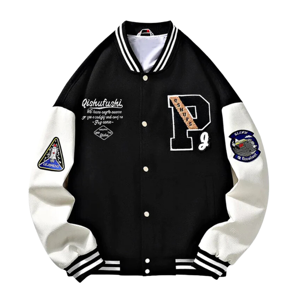 Chaqueta vintage de lana con bordado de toalla