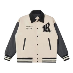 Chaqueta japonesa con bordados y empalmes sueltos
