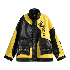 Chaqueta con letras de patchwork