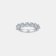 Anillo de corazón de moissanita de plata de ley 925 de 2,1 quilates