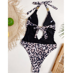 Leopard Print Halter Monokini