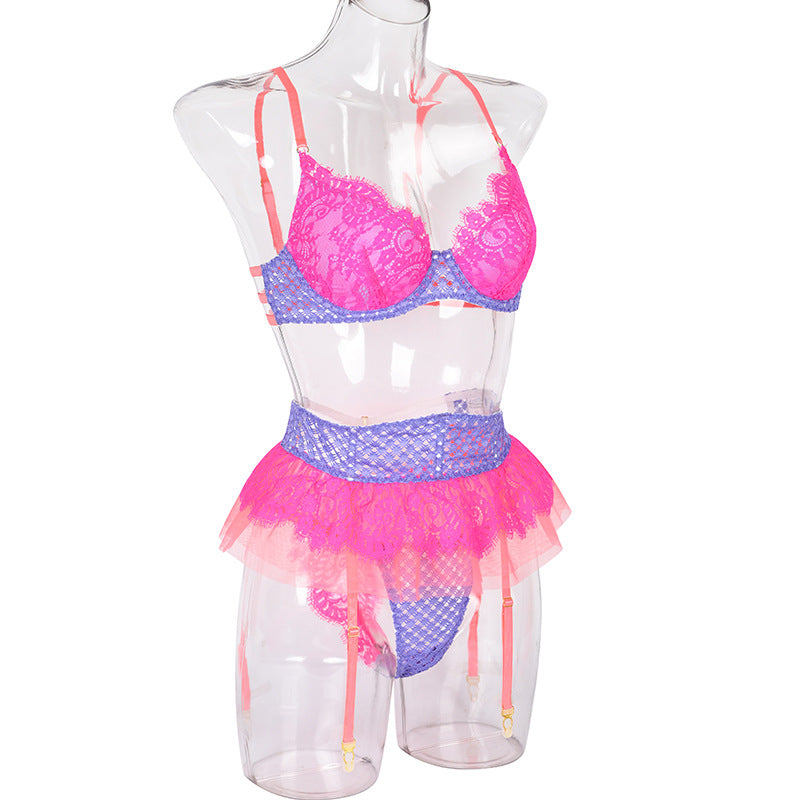 Lace Baby Doll Three-Piece Lingerie