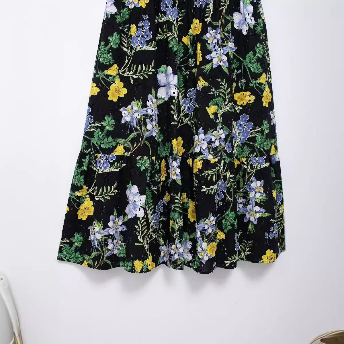 backless hollow y printed camisole MIDI dress