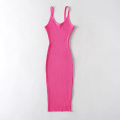 Pure Color Spaghetti Strap Maxi Dress