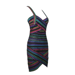 Elegant Bandage Dress Women Sexy Spaghetti Strap Clothing Club Party Mini Backless Dress