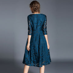 Spring England Style Luxury Elegant Slim Ladies Party Dress