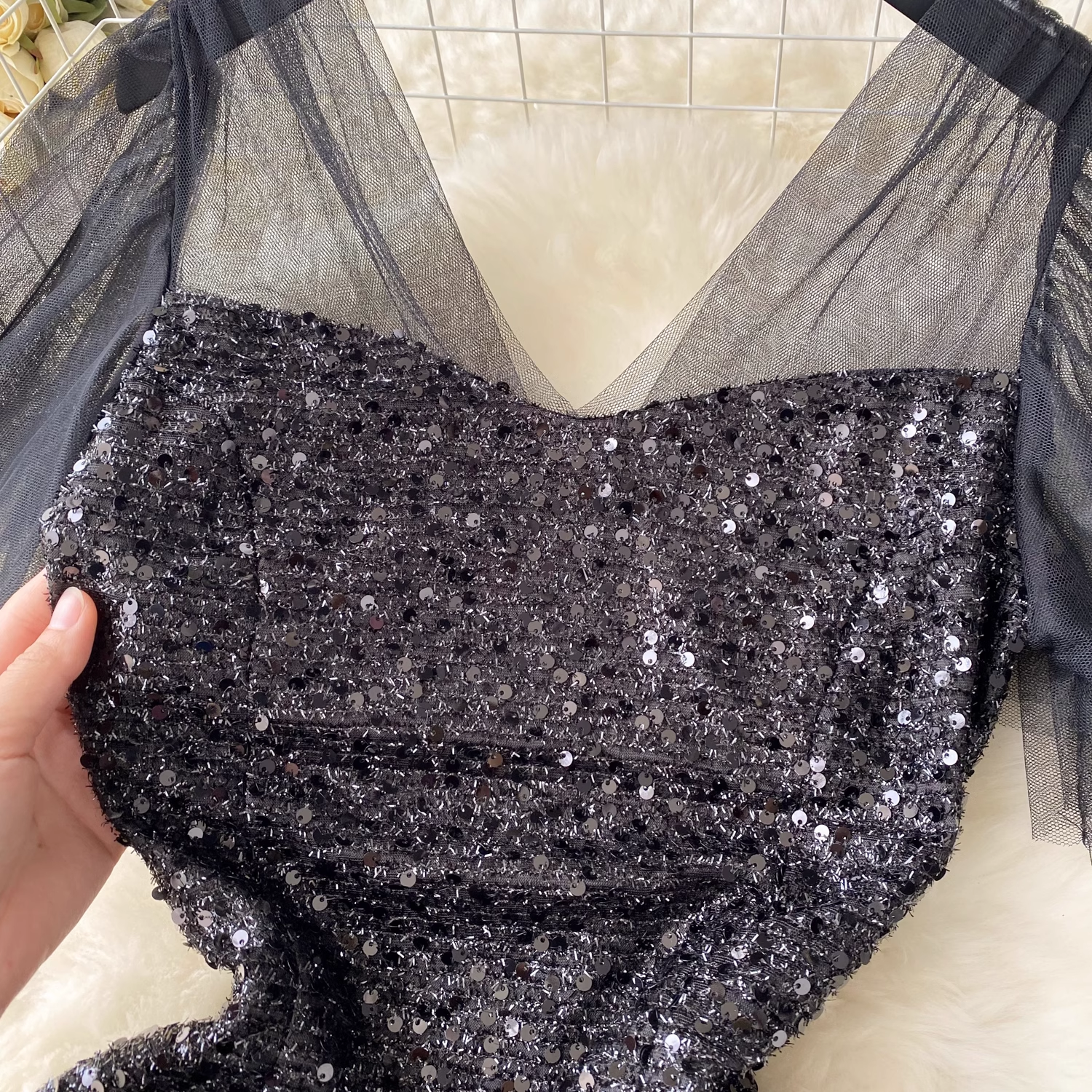 Black Sequins Dress