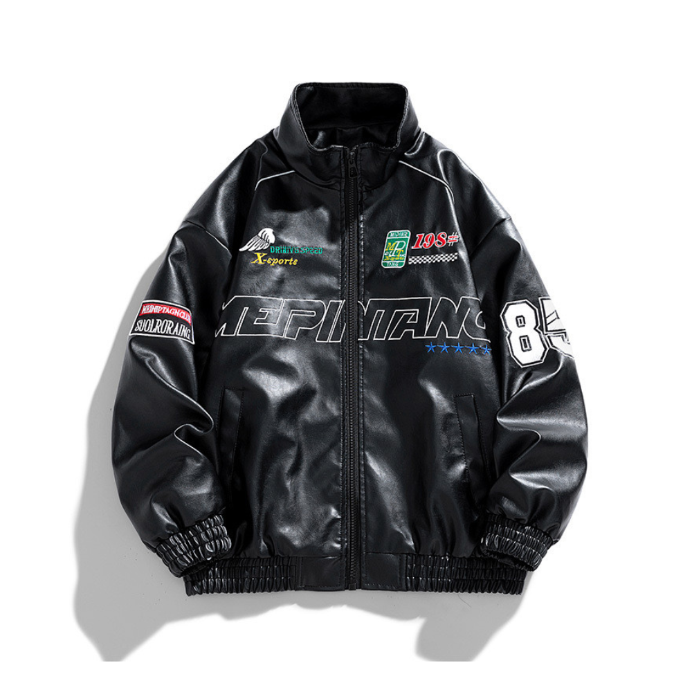 Chaqueta de cuero de motociclista