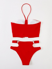 High Waist Hollow Out Halter Bikini