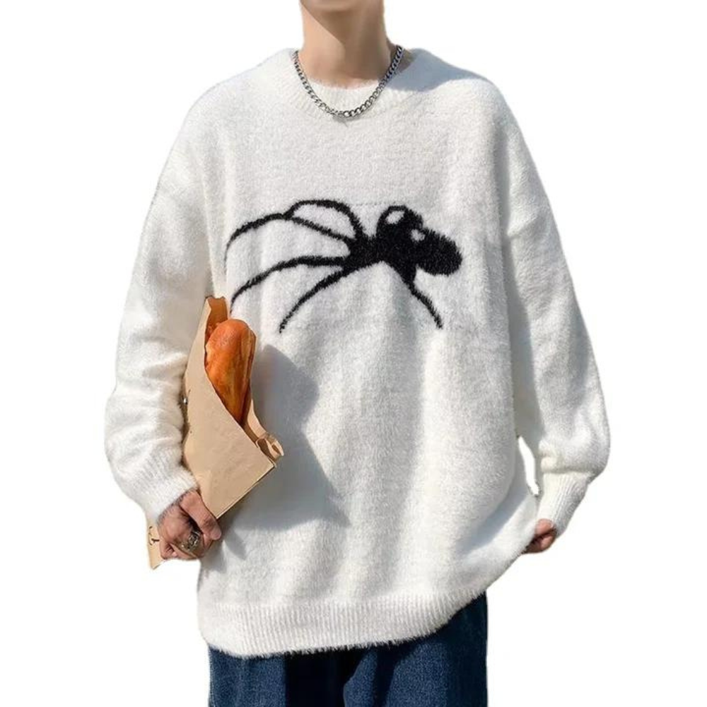 Casual Spider Pattern Sweater