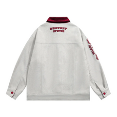 Chaqueta de gamuza con gráfico de ángel vintage