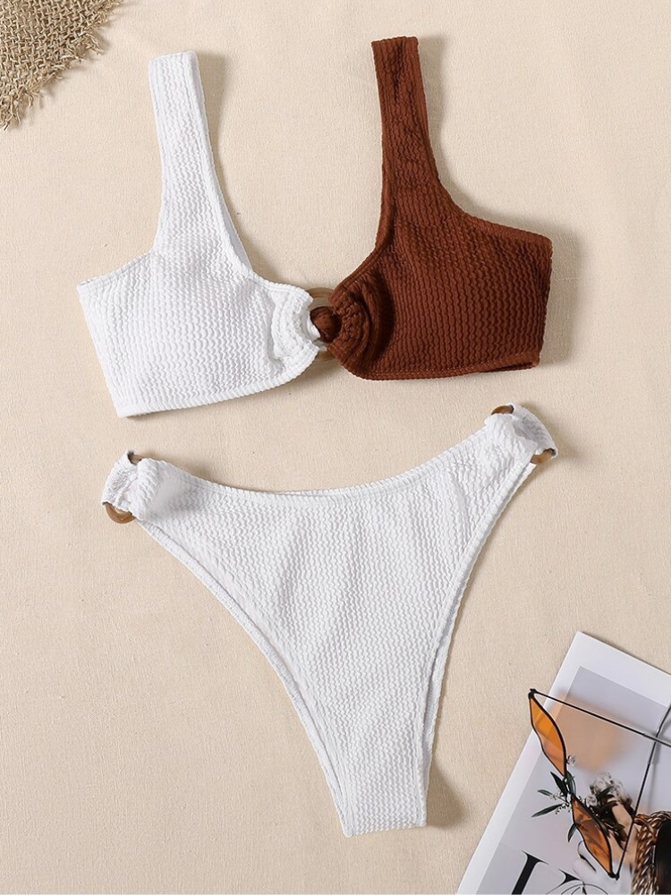 Zweiteiliges Bikini-Set mit Falten